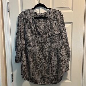 Torrid Black and White Relaxed Blouse
